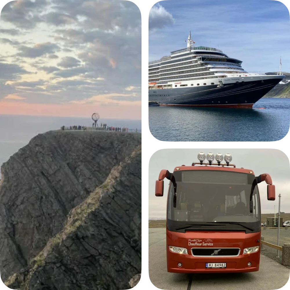 North Cape, Ship and Bus Collage Image